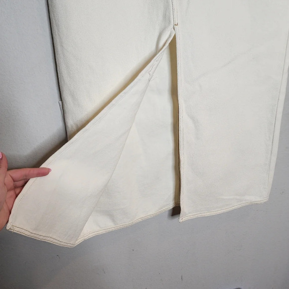 NWT Blank NYC Cream Denim Maxi Skirt Front Slit Size 29 - Picture 10 of 14